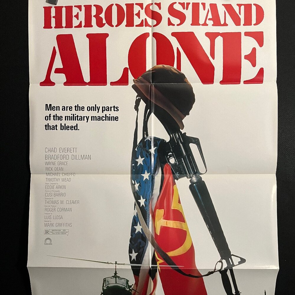 Heroes Stand Alone 1989 One Sheet Movie Poster Roger Corman, War, Soldier, Army
